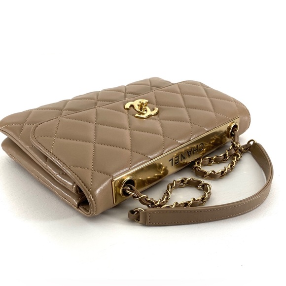 Chanel Lambskin Quilted Medium Trendy CC Flap Dark Beige with Gold Hardware - Picture 2 of 3
